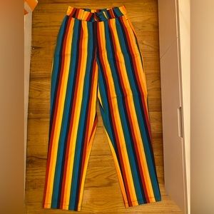 Lucy and Yak Addison Jeans in Rainbow Stripe NWOT